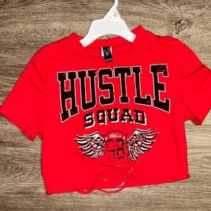 Hustle Squad Slashed Crop Top